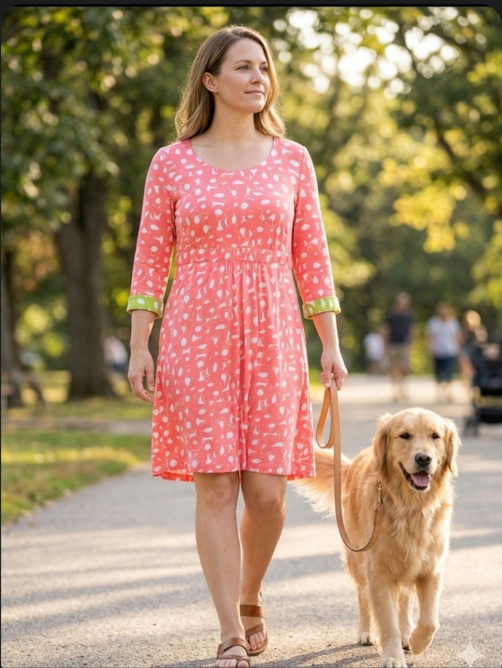 Boden Pink Print A-line Knit Dress Sz 6